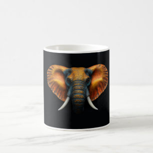 African elephant head coffee mug