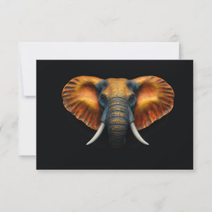 African elephant head thank you card