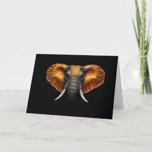 African elephant head thank you card