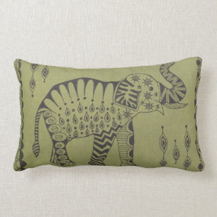 African Elephant Lumbar Cushion