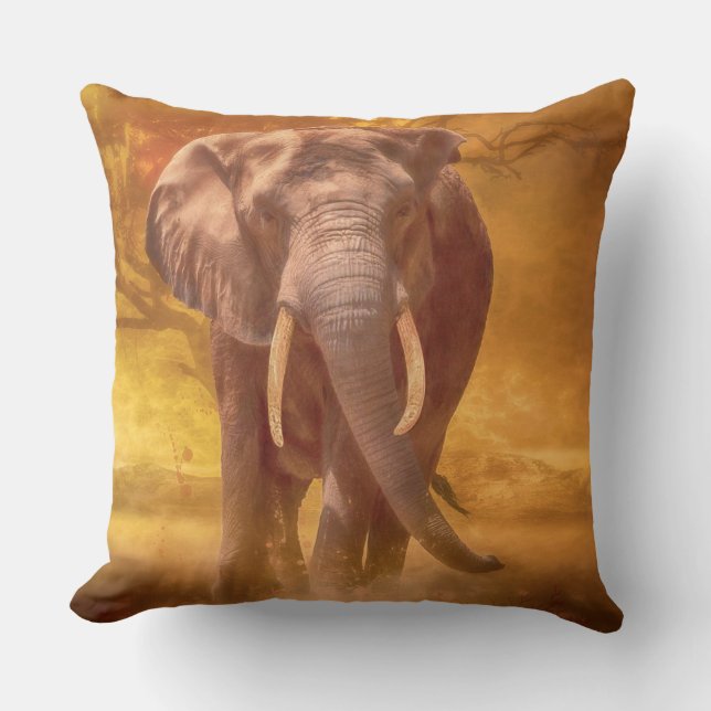 African Elephant "Nobility” Cushion (Front)