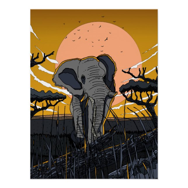 African Elephant Poster (Front)