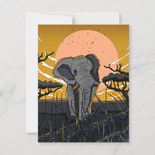 African Elephant RSVP Card