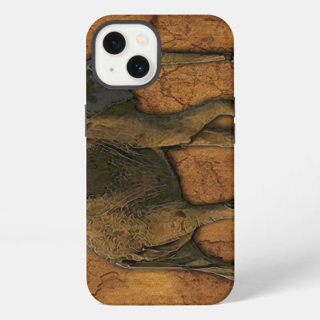 African Elephant & Rustic Background iPhone Case (Back)