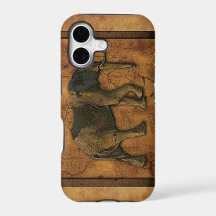 African Elephant & Rustic BG Cell Phone Case