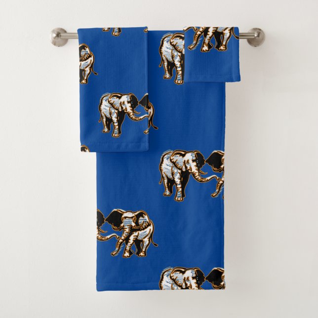 African Elephant Safari Bath Towel Set (Insitu)