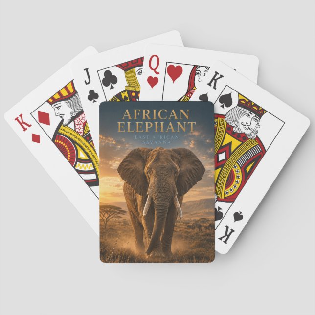 African Elephant Savanna ANIMALS Poker Playing Cards (Back)