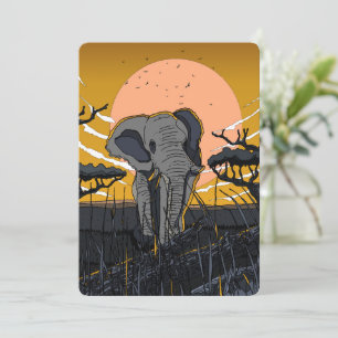 African Elephant Save The Date