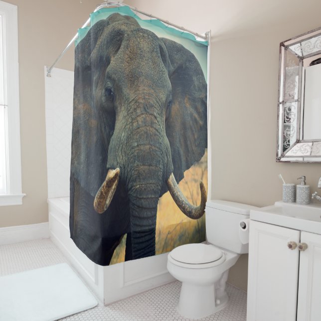 African Elephant Shower Curtain (In Situ)