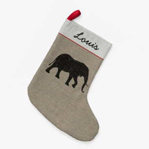 African Elephant Silhouette Custom Wildlife Xmas Small Christmas Stocking