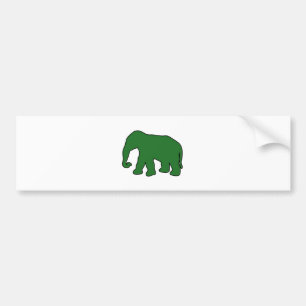 African Elephant Silhouette Ivory Tusks Dumbo Bumper Sticker