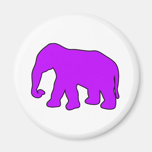 African Elephant Silhouette Ivory Tusks Dumbo Magnet (Front)