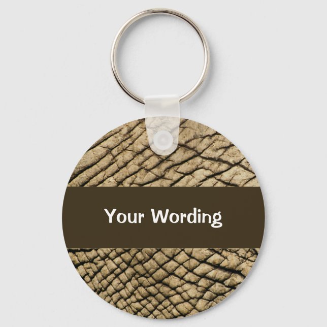 African elephant skin - safari curios key ring (Front)