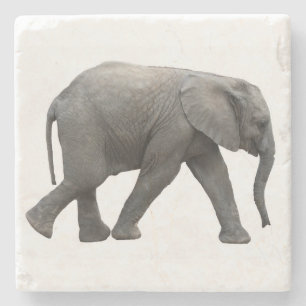 African elephant stone coaster