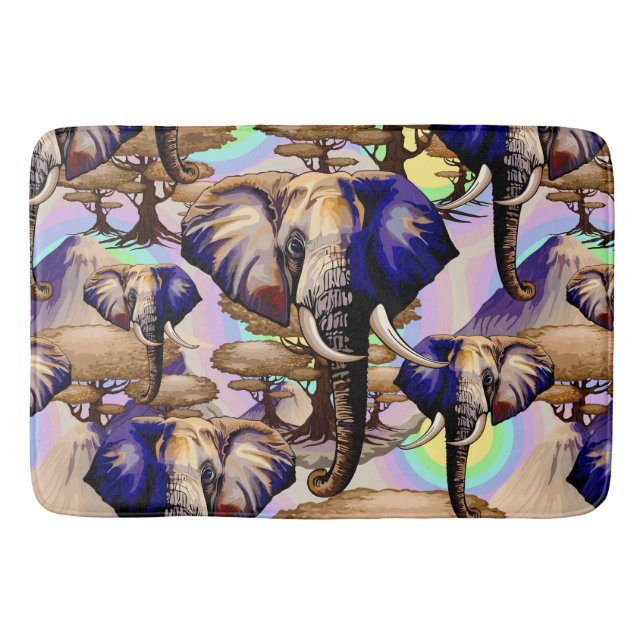 African Elephant Surreal Portrait  Bath Mat (Front)