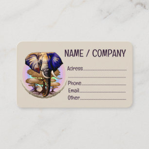 African Elephant Surreal Portrait Business Card