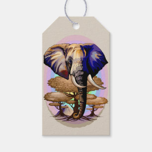 African Elephant Surreal Portrait  Gift Tags