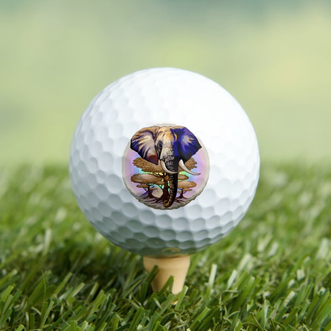 African Elephant Surreal Portrait  Golf Balls (Insitu Tee)