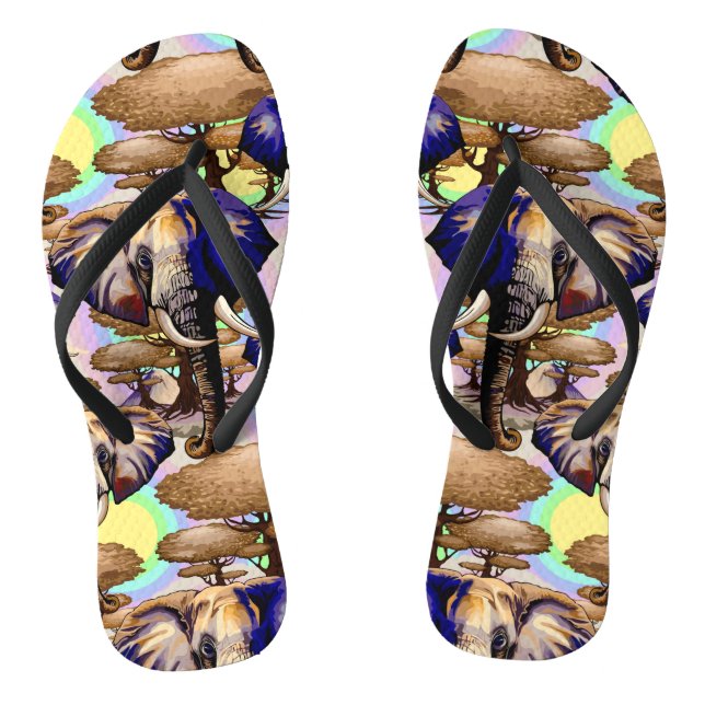 African Elephant Surreal Portrait  Jandals (Footbed)