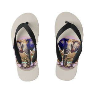 African Elephant Surreal Portrait  Kid's Jandals