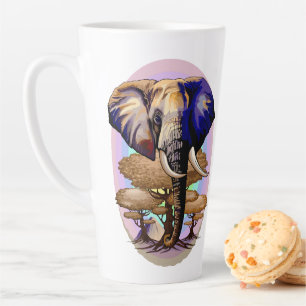 African Elephant Surreal Portrait  Latte Mug