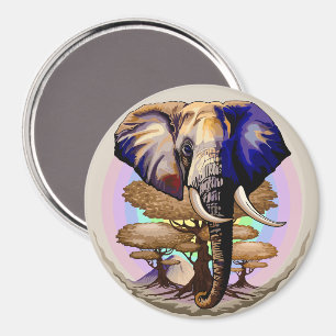 African Elephant Surreal Portrait Magnet