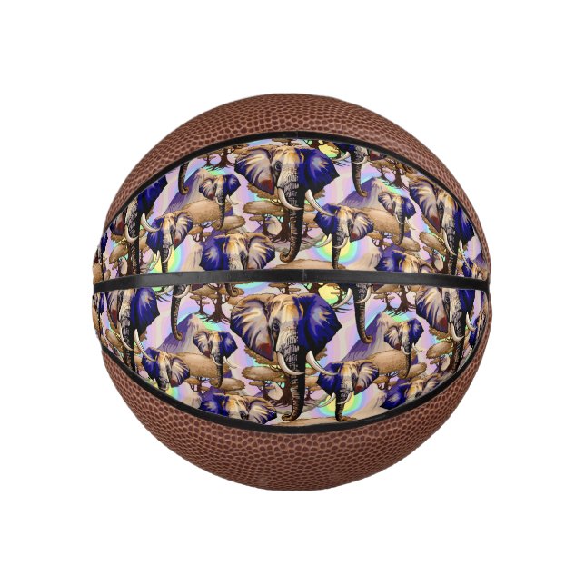 African Elephant Surreal Portrait  Mini Basketball (Front)