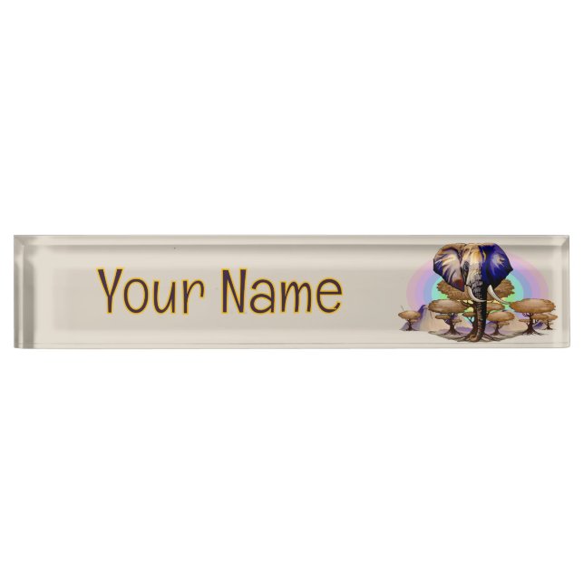 African Elephant Surreal Portrait  Nameplate (Front)