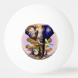 African Elephant Surreal Portrait Ping Pong Ball