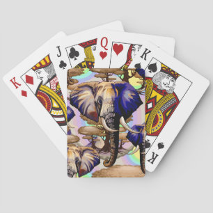 African Elephant Surreal Portrait  Playing Cards