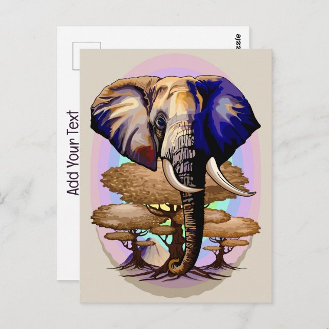 African Elephant Surreal Portrait  Postcard (Front/Back)
