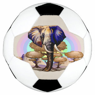 African Elephant Surreal Portrait Soccer Ball