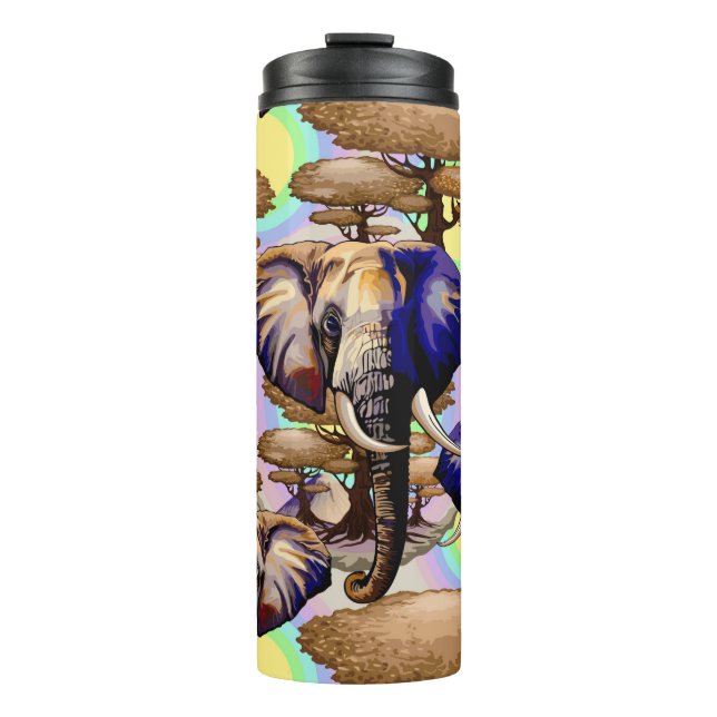 African Elephant Surreal Portrait  Thermal Tumbler (Front)