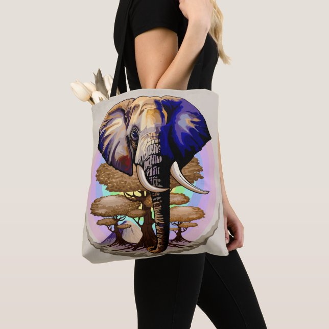 African Elephant Surreal Portrait  Tote Bag (Close Up)