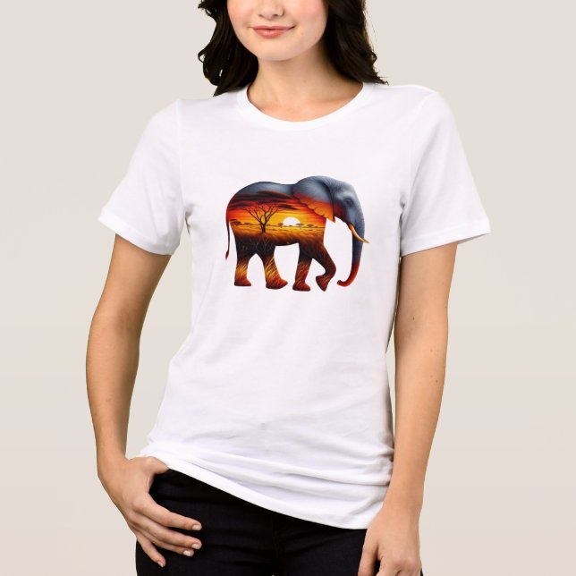 African Elephant T-Shirt Tri-Blend Shirt (Front)