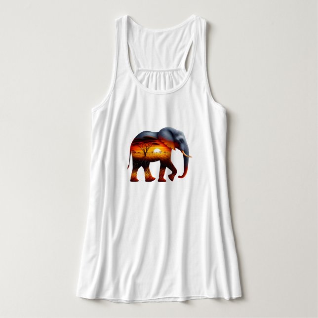 African Elephant Tank Top (Design Front)
