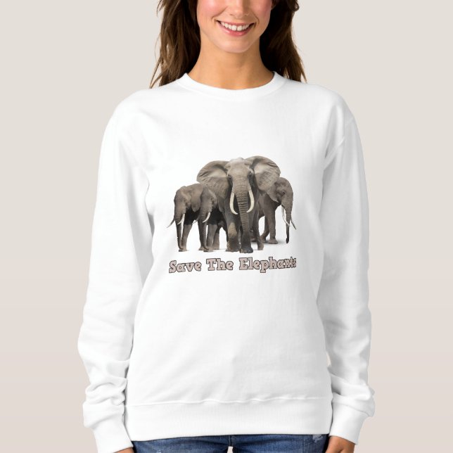 African Elephant Travel Mug Sweatshirt (Front)