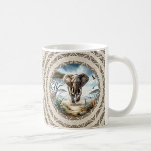 African Elephant With Pattern Coffee Mug