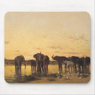 African Elephants Mouse Pad
