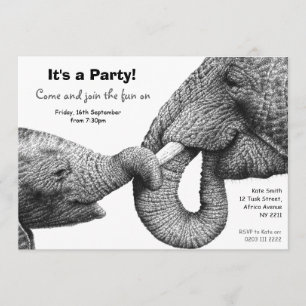 African Elephants Party Invitation
