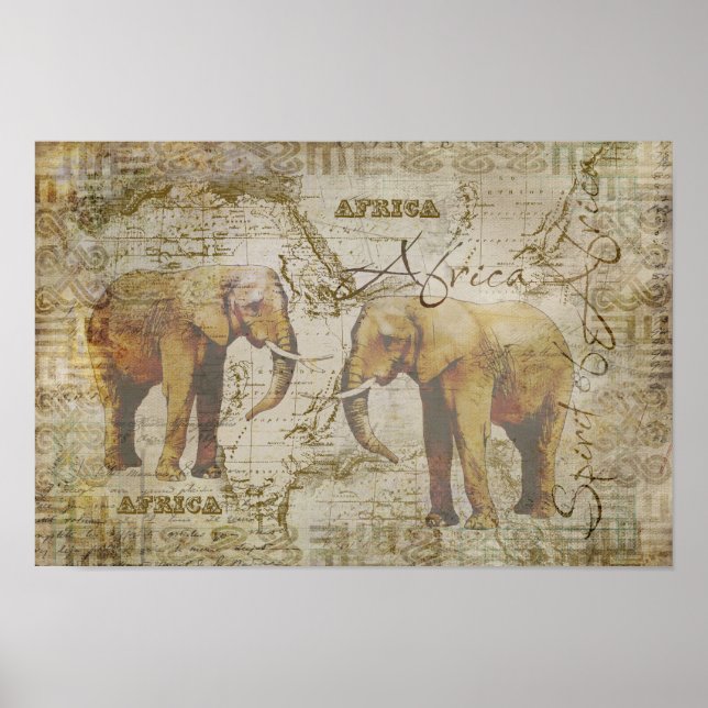 African Elephants Poster (Front)
