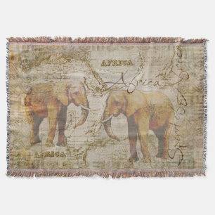 African Elephants Throw Blanket