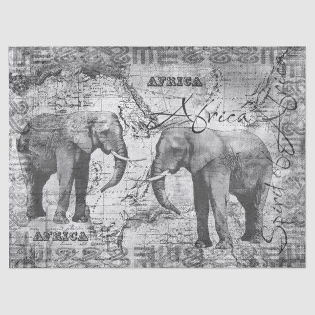 African Elephants Tissue Paper (Front)