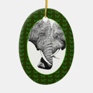 African Elephants Trunks Entwined Xmas Ornament
