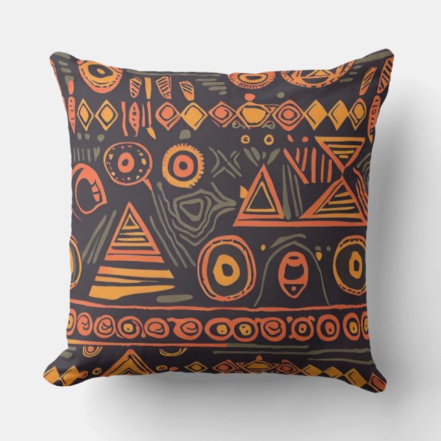 African Essence: Stunning Ethnic Designs Cushion (Front)