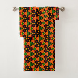 African Ethnic Ankara Pattern Bath Towel Set