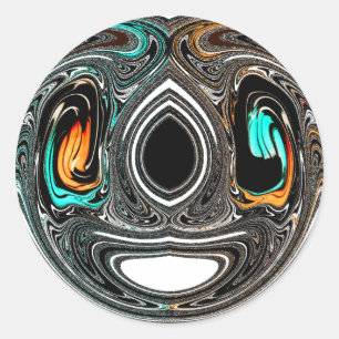 African Ethnic Doodle Zebra textured Art Print Classic Round Sticker