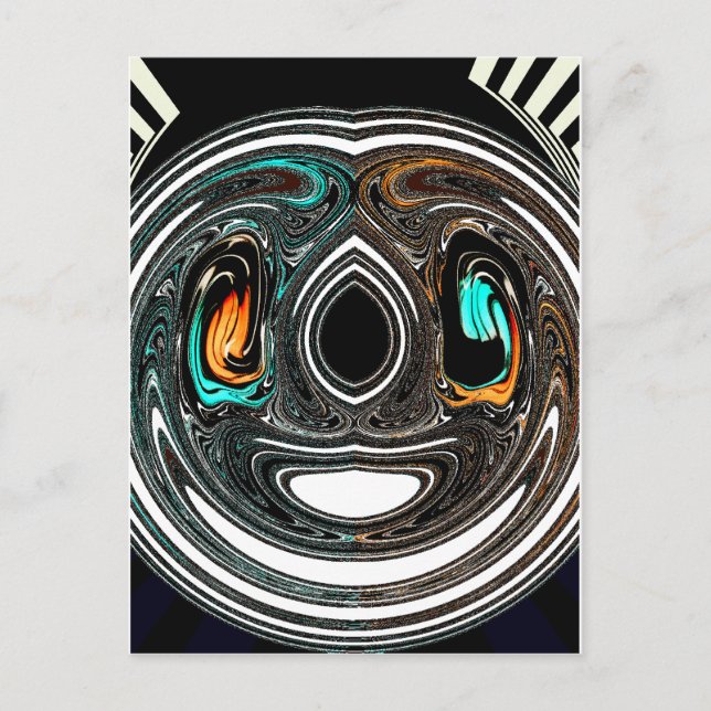 African Ethnic Doodle Zebra textured Art Print Postcard (Front)