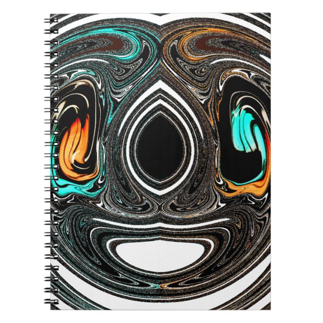 African Ethnic Doodle Zebra textured Art Print Spiral Notebook (Front)