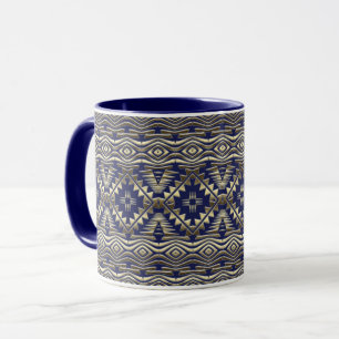 african ethnic golden pattern mug